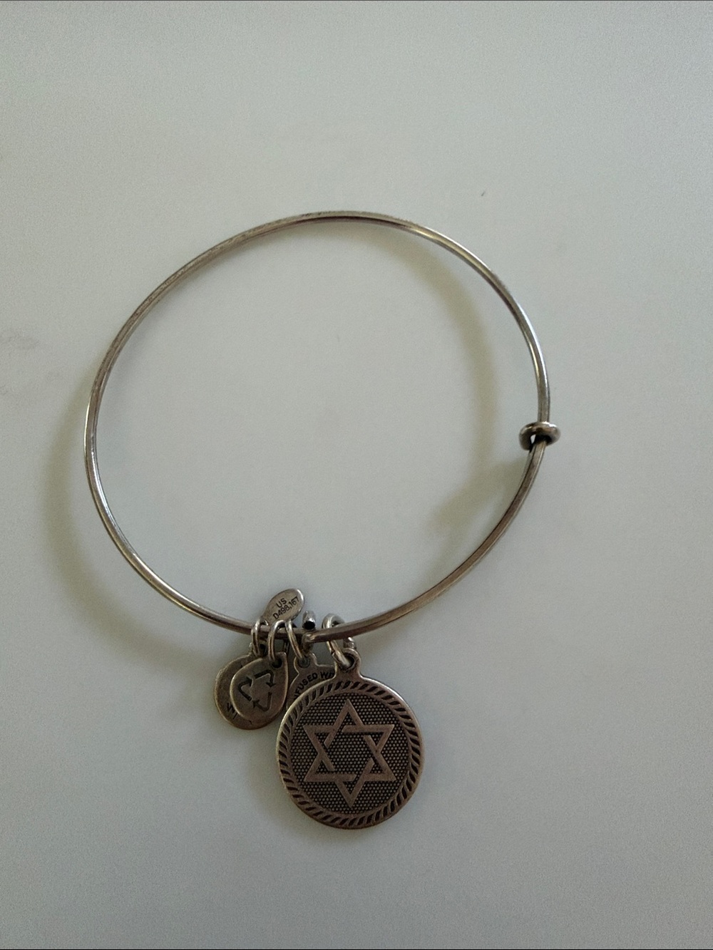 Alex and Ani Silver Star of David Charm Bangle